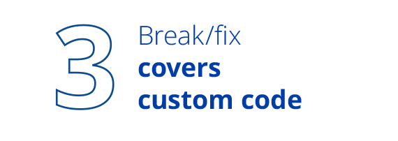 Break fix – 3 custom code Break/fix covers custom code
