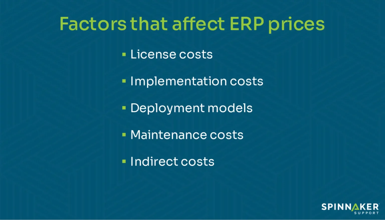 How are ERP prices calculated
