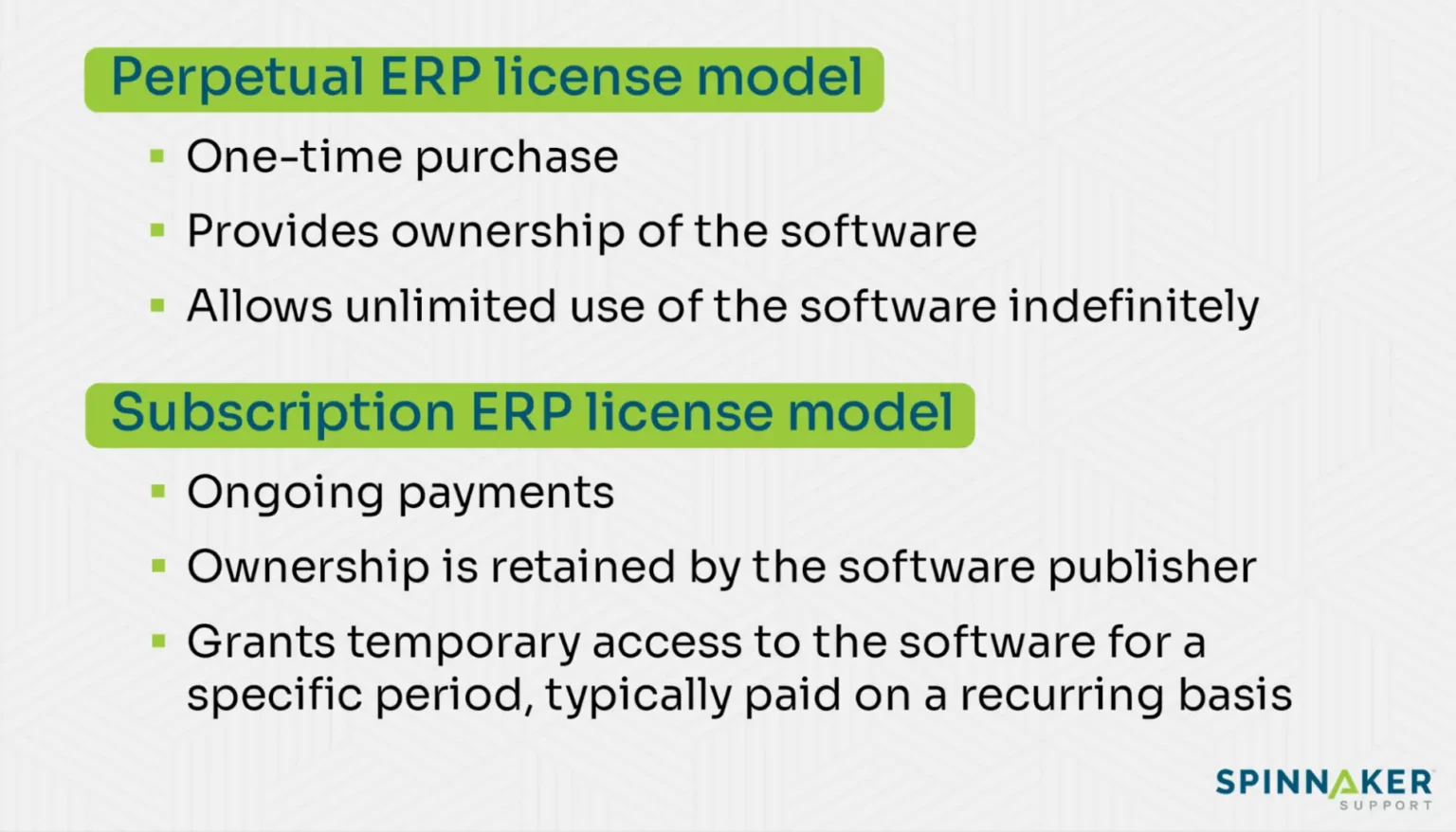 Difference between perpetual and subscription ERP license model