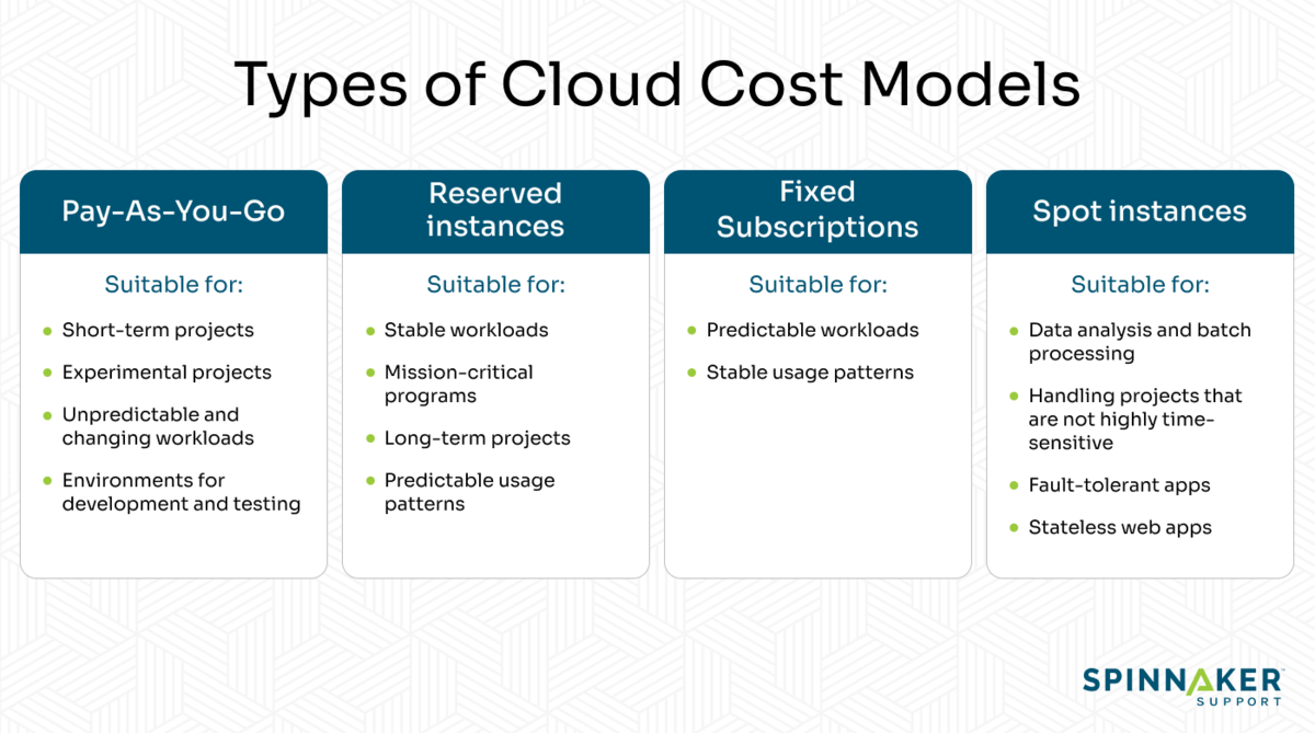 Variations of cloud cost models
